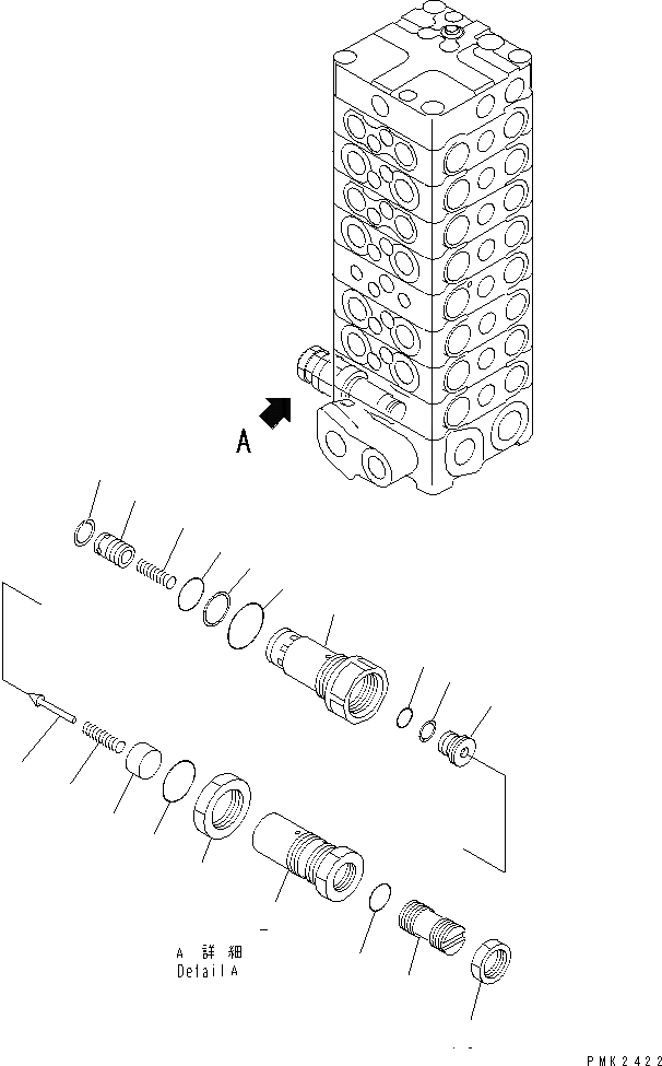 Схема запчастей Komatsu PC120-6Z - ОСНОВН. КЛАПАН (8-КЛАПАН) (/)(№7-) ОСНОВН. КОМПОНЕНТЫ И РЕМКОМПЛЕКТЫ