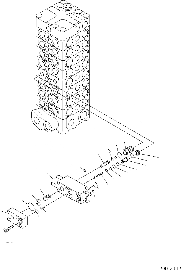 Схема запчастей Komatsu PC120-6Z - ОСНОВН. КЛАПАН (8-КЛАПАН) (/) (С ОТВАЛ)(№7-) ОСНОВН. КОМПОНЕНТЫ И РЕМКОМПЛЕКТЫ