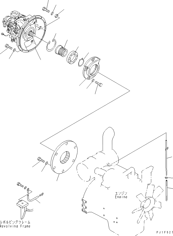 Схема запчастей Komatsu PC120-6E0-T2 - СОЕДИНЕНИЕ¤ НАСОС И ТРУБКА КОМПОНЕНТЫ ДВИГАТЕЛЯ
