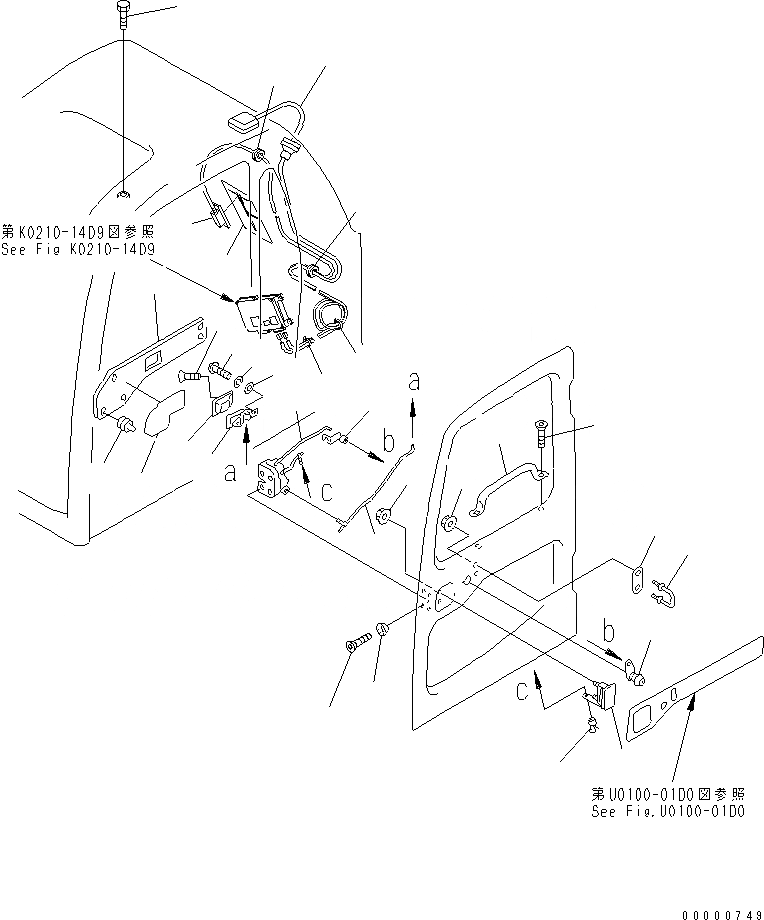 Схема запчастей Komatsu PC120-6E0-T2 - КАБИНА (КАБИНА (INКАПОТ) (С ЧАСТИ КОРПУСА)(№30025-31999) ) (ЗАМОК ДВЕРИ) КАБИНА ОПЕРАТОРА И СИСТЕМА УПРАВЛЕНИЯ