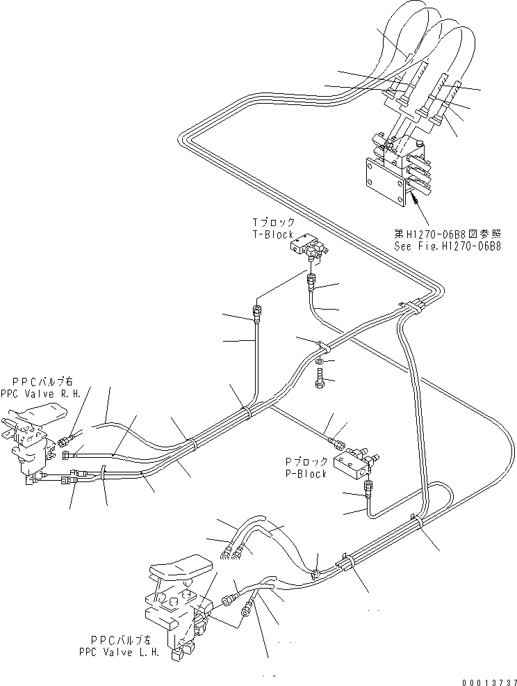 Схема запчастей Komatsu PC120-6E0-T2 - ОСНОВН. КОНСТРУКЦИЯ (НАВЕСН. ОБОРУД P.P.C. ЛИНИЯ) ( АКТУАТОР) (С ОТВАЛ)(№7-) КАБИНА ОПЕРАТОРА И СИСТЕМА УПРАВЛЕНИЯ