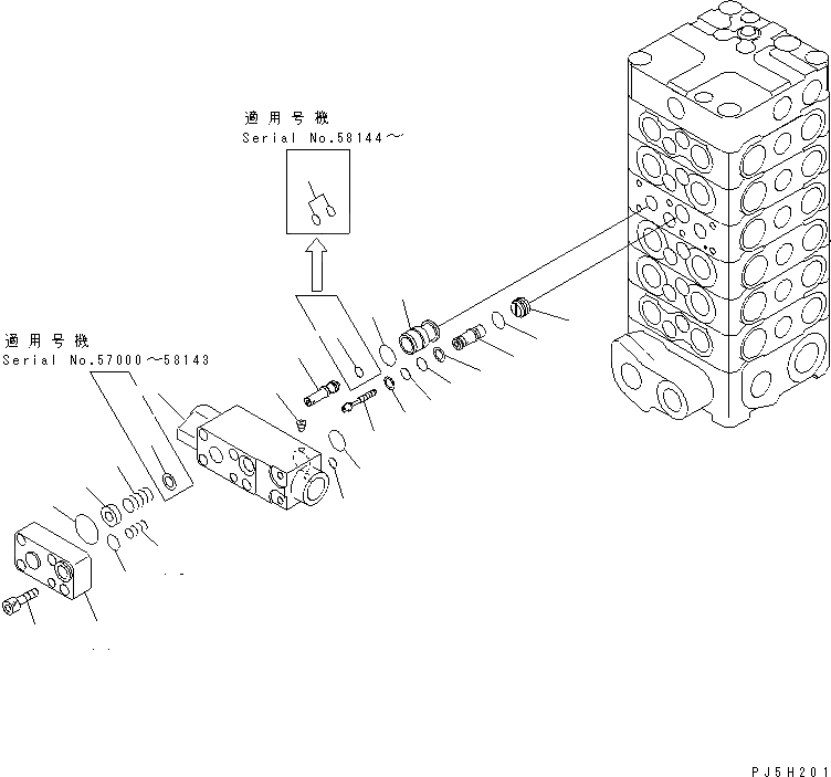 Схема запчастей Komatsu PC120-6E0-T2 - ОСНОВН. КЛАПАН (-КЛАПАН) (/) ОСНОВН. КОМПОНЕНТЫ И РЕМКОМПЛЕКТЫ