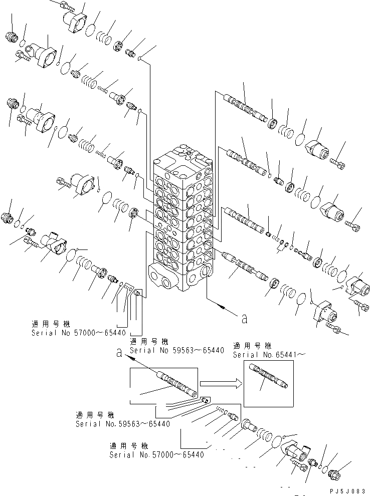 Схема запчастей Komatsu PC120-6E0-T2 - ОСНОВН. КЛАПАН (8-КЛАПАН) (/) ОСНОВН. КОМПОНЕНТЫ И РЕМКОМПЛЕКТЫ