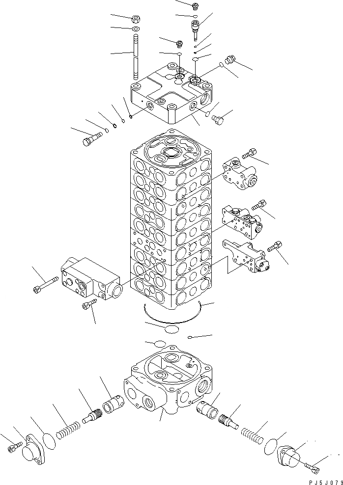 Схема запчастей Komatsu PC120-6E0-T2 - ОСНОВН. КЛАПАН (9-КЛАПАН) (/7) (С 2-СЕКЦИОНН. СТРЕЛА ИЛИ ПОВОРОТН. РУКОЯТЬ) ОСНОВН. КОМПОНЕНТЫ И РЕМКОМПЛЕКТЫ