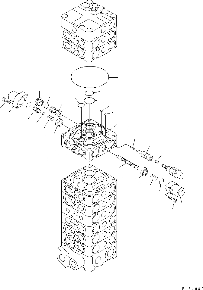 Схема запчастей Komatsu PC120-6E0-T2 - ОСНОВН. КЛАПАН (9-КЛАПАН) (/) ОСНОВН. КОМПОНЕНТЫ И РЕМКОМПЛЕКТЫ