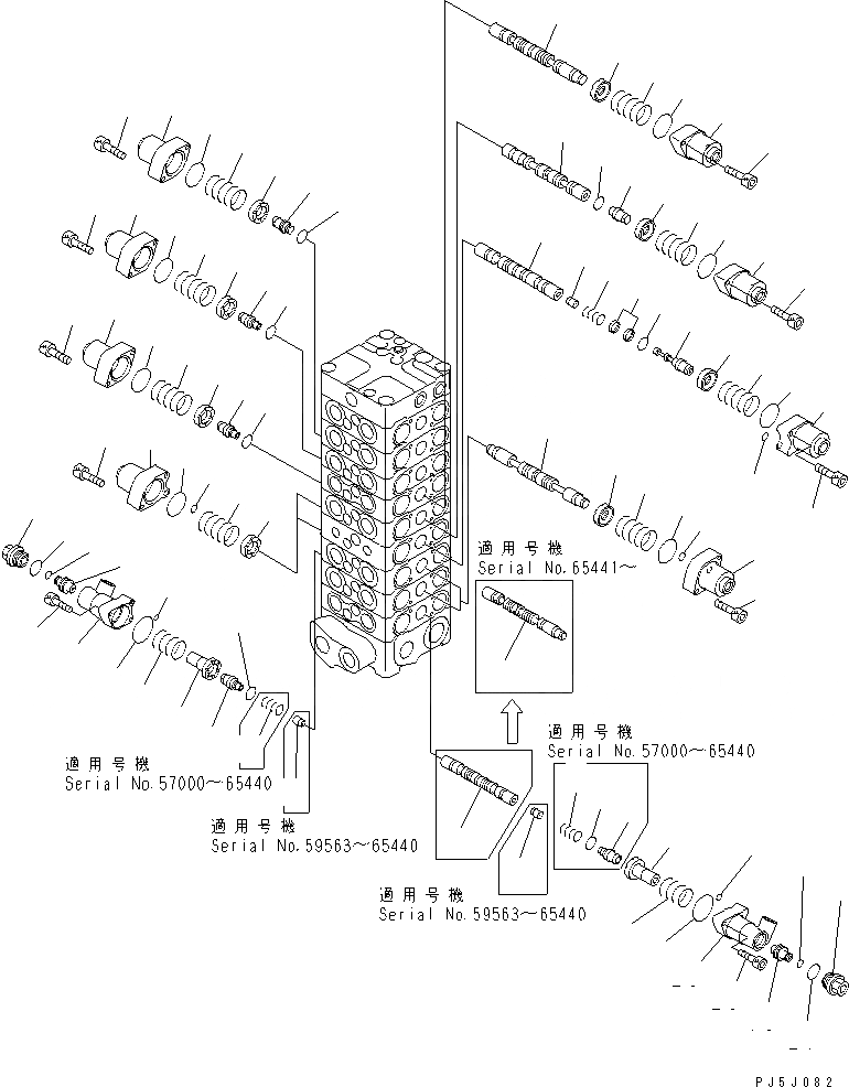 Схема запчастей Komatsu PC120-6E0-T2 - ОСНОВН. КЛАПАН (9-КЛАПАН) (/7) (С 2-СЕКЦИОНН. СТРЕЛА ИЛИ ПОВОРОТН. РУКОЯТЬ) ОСНОВН. КОМПОНЕНТЫ И РЕМКОМПЛЕКТЫ