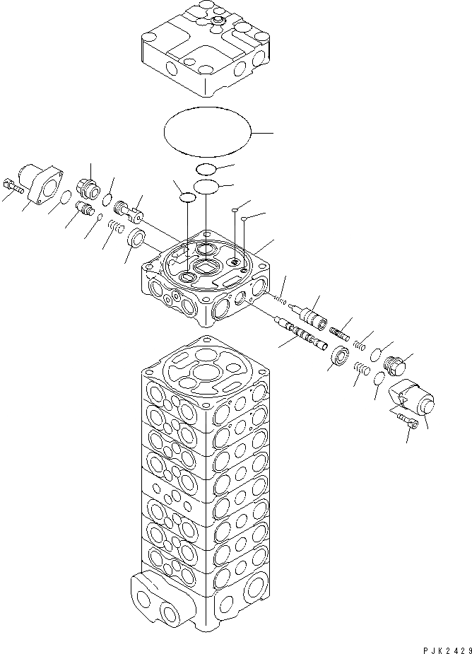 Схема запчастей Komatsu PC120-6E0-T2 - ОСНОВН. КЛАПАН (9-КЛАПАН) (/7) (С 2-СЕКЦИОНН. СТРЕЛА ИЛИ ПОВОРОТН. РУКОЯТЬ) ОСНОВН. КОМПОНЕНТЫ И РЕМКОМПЛЕКТЫ