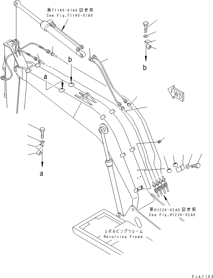 Схема запчастей Komatsu PC120LC-6E0 - СТРЕЛА (ГИДРАВЛ ЛИНИЯ) РАБОЧЕЕ ОБОРУДОВАНИЕ