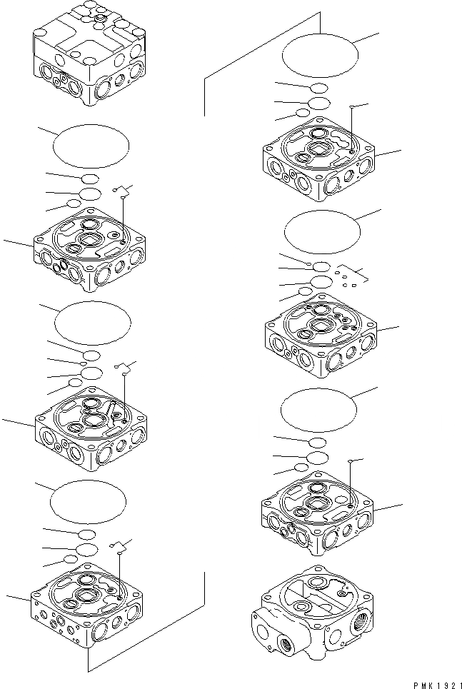 Схема запчастей Komatsu PC120LC-6E0 - ОСНОВН. КЛАПАН (7-КЛАПАН) (/) ОСНОВН. КОМПОНЕНТЫ И РЕМКОМПЛЕКТЫ