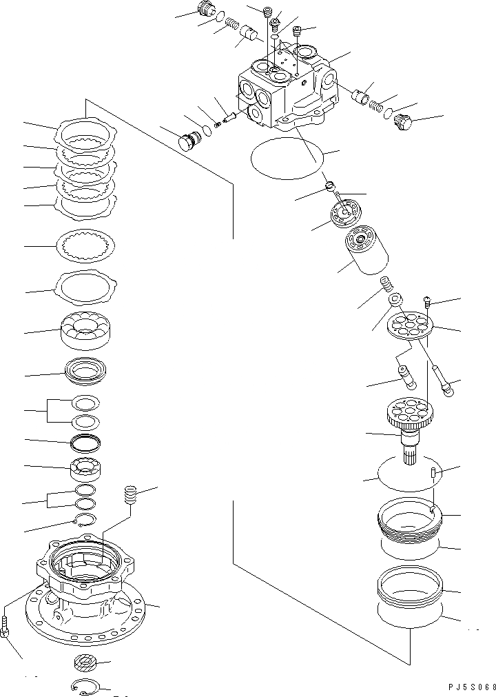 Схема запчастей Komatsu PC120LC-6 - МОТОР ПОВОРОТА (/)(№-) ОСНОВН. КОМПОНЕНТЫ И РЕМКОМПЛЕКТЫ