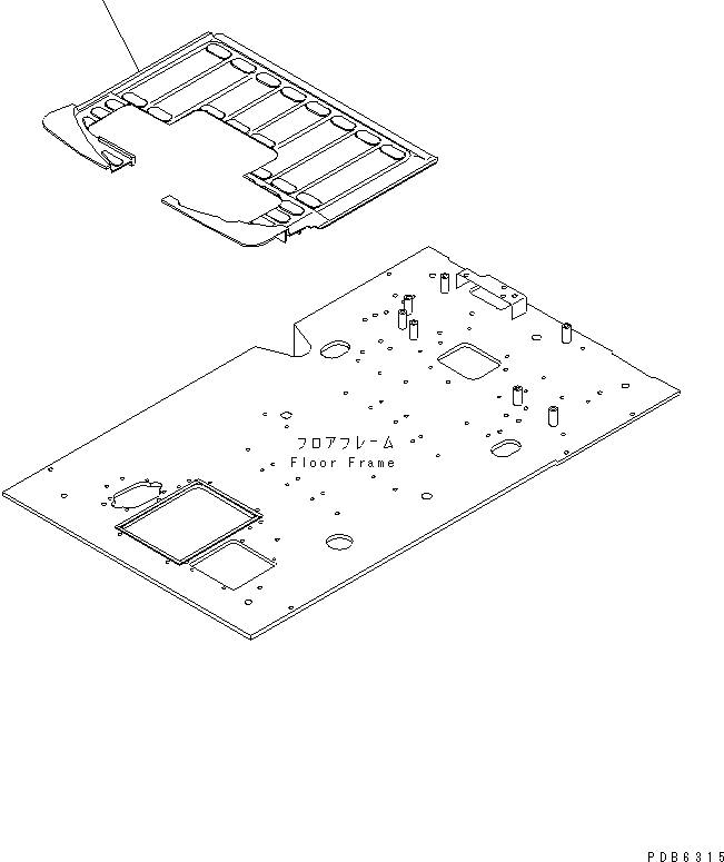 Схема запчастей Komatsu PC120SC-6 - ПОКРЫТИЕ ПОЛА(ДЛЯ SLIDE КАБИНА) КАБИНА ОПЕРАТОРА И СИСТЕМА УПРАВЛЕНИЯ