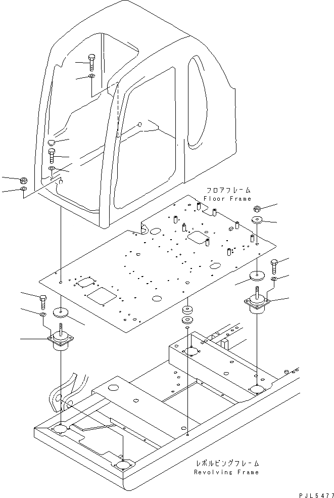 Схема запчастей Komatsu PC120SC-6 - КРЕПЛЕНИЕ ПОЛА (ДЛЯ SLIDE КАБИНА)(№-) КАБИНА ОПЕРАТОРА И СИСТЕМА УПРАВЛЕНИЯ