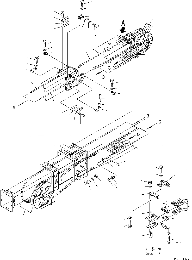 Схема запчастей Komatsu PC120SC-6 - TOP РУКОЯТЬ (SLIDE ПОДУШКА И ПРОВОЛОЧНЫЙ КАНАТ)(№-99) РАБОЧЕЕ ОБОРУДОВАНИЕ