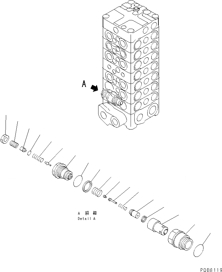 Схема запчастей Komatsu PC120SC-6 - ОСНОВН. КЛАПАН (7-КЛАПАН) (7/) ОСНОВН. КОМПОНЕНТЫ И РЕМКОМПЛЕКТЫ