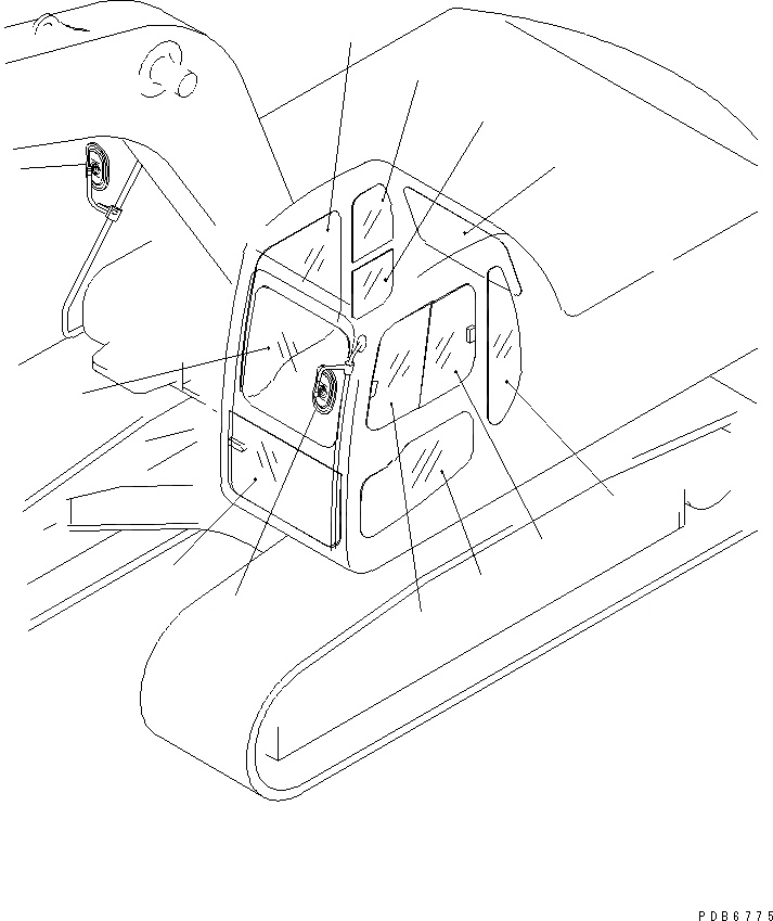 Схема запчастей Komatsu PC120SC-6 - СТЕКЛА И ЗАДН. VIEW MIRROR КАТАЛОГИ ЗЧ