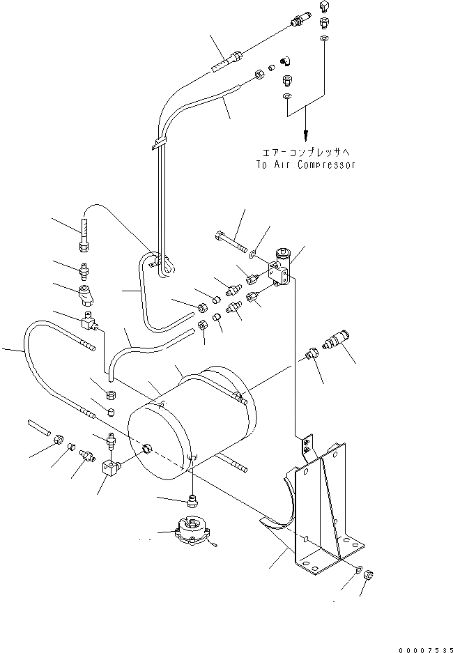 Схема запчастей Komatsu PC1250-7 - ВОЗД. СИСТЕМА (ВОЗД. БАЛЛОН) (МОРОЗОУСТОЙЧИВ. СПЕЦИФ-Я) ВОЗД. СИСТЕМА