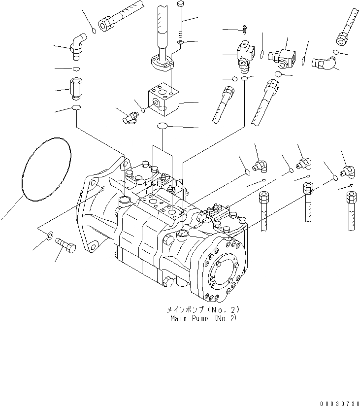 Схема запчастей Komatsu PC1250-7 - NO. НАСОС (СОЕДИНИТ. ЧАСТИ) ГИДРАВЛИКА