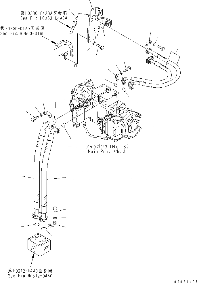 Схема запчастей Komatsu PC1250-7 - ЛИНИЯ ПОДАЧИS (NO. НАСОС)(№7-) ГИДРАВЛИКА