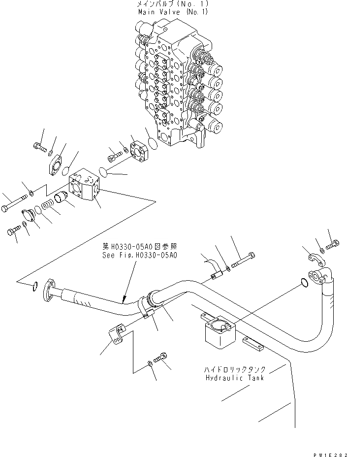 Схема запчастей Komatsu PC1250-7 - ВОЗВРАТНАЯ ЛИНИЯ (NO. КЛАПАН) ГИДРАВЛИКА