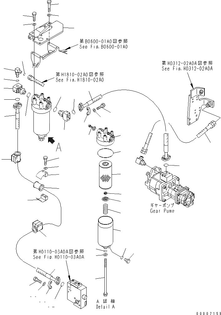 Схема запчастей Komatsu PC1250-7 - ЛИНИЯ НАСОСА PPCS (НАСОС ПОДАЮЩ.) (МОРОЗОУСТОЙЧИВ. СПЕЦИФ-Я) ГИДРАВЛИКА