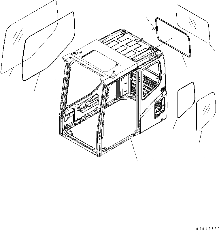 Схема запчастей Komatsu PC1250-7 - КАБИНА (КАРЬЕРН. СПЕЦИФ-Я) (МОРОЗОУСТОЙЧИВ. СПЕЦИФ-Я) КАБИНА ОПЕРАТОРА И СИСТЕМА УПРАВЛЕНИЯ