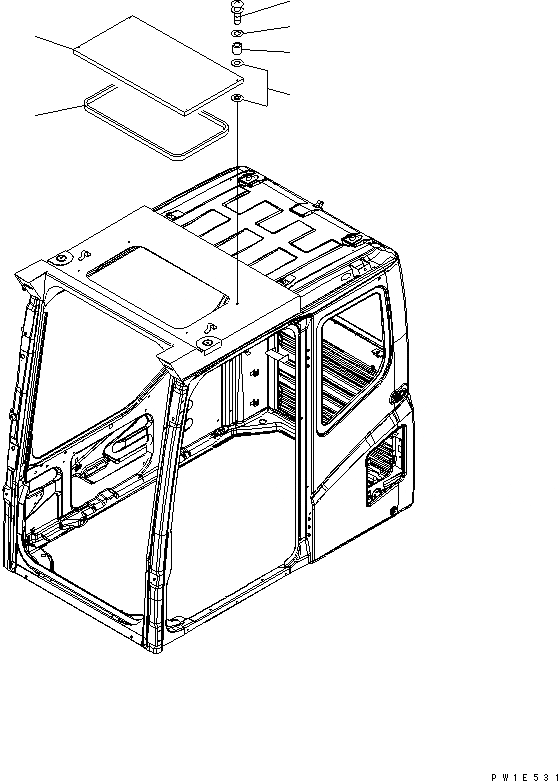 Схема запчастей Komatsu PC1250-7 - КАБИНА (ОКНО В КРЫШЕ) (КАРЬЕРН. СПЕЦИФ-Я) КАБИНА ОПЕРАТОРА И СИСТЕМА УПРАВЛЕНИЯ