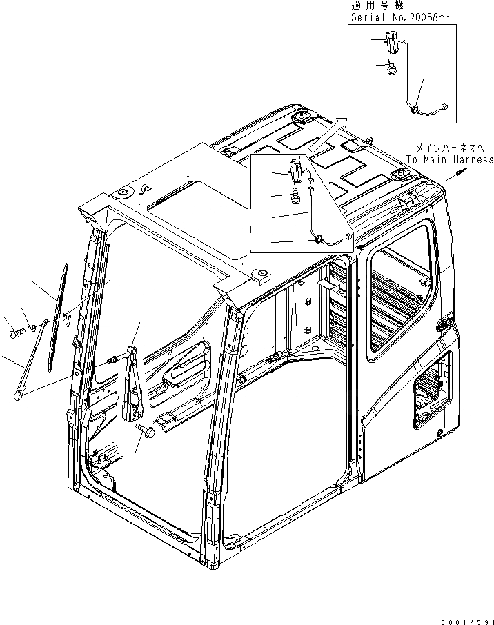 Схема запчастей Komatsu PC1250-7 - КАБИНА (ДВОРНИКИ И ОСВЕЩЕНИЕ) (КАРЬЕРН. СПЕЦИФ-Я)(№-7) КАБИНА ОПЕРАТОРА И СИСТЕМА УПРАВЛЕНИЯ