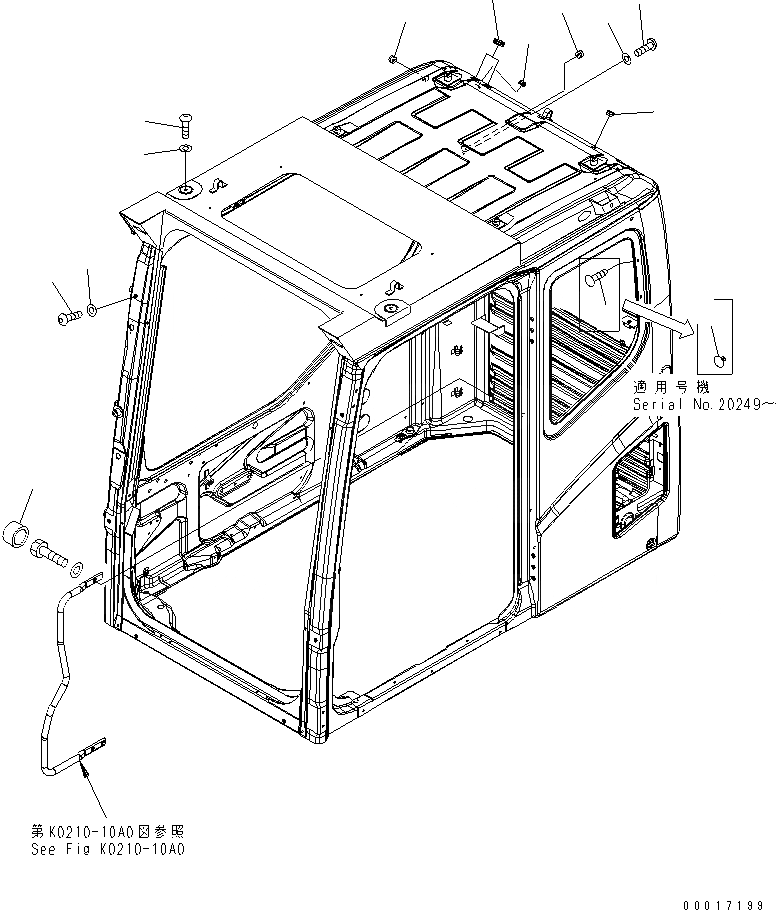 Схема запчастей Komatsu PC1250-7 - КАБИНА (БОЛТ) (КАРЬЕРН. СПЕЦИФ-Я) КАБИНА ОПЕРАТОРА И СИСТЕМА УПРАВЛЕНИЯ