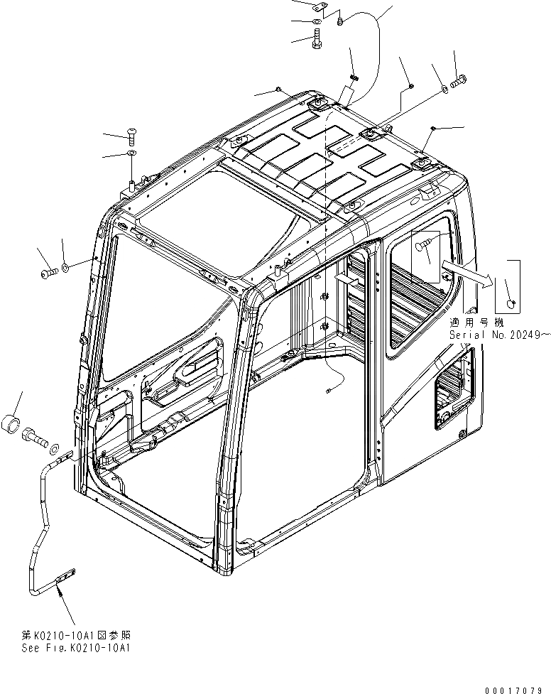 Схема запчастей Komatsu PC1250-7 - КАБИНА (БОЛТ) (СДВИГ. ВВЕРХ ОКНА) (С ORBCOMM) КАБИНА ОПЕРАТОРА И СИСТЕМА УПРАВЛЕНИЯ