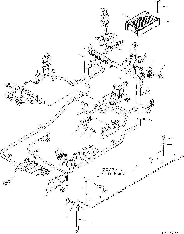 Схема запчастей Komatsu PC1250-7 - ОСНОВН. КОНСТРУКЦИЯ (ЭЛЕКТР.)(№-) КАБИНА ОПЕРАТОРА И СИСТЕМА УПРАВЛЕНИЯ