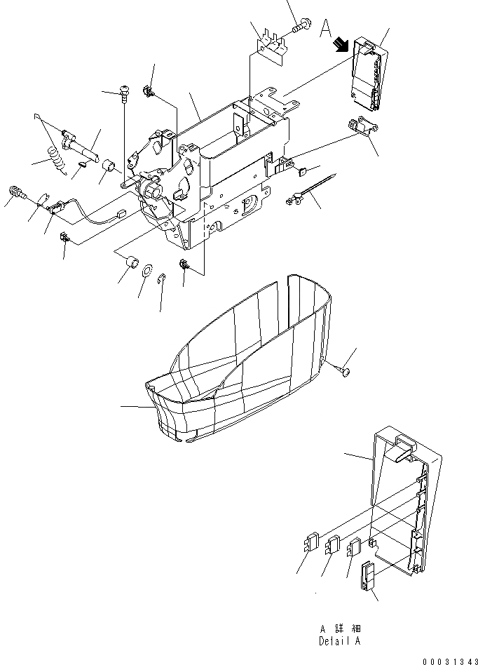 Схема запчастей Komatsu PC1250-7 - ОСНОВН. КОНСТРУКЦИЯ (КОНСОЛЬ) (НИЖН.) (ЛЕВ.)(№-) КАБИНА ОПЕРАТОРА И СИСТЕМА УПРАВЛЕНИЯ