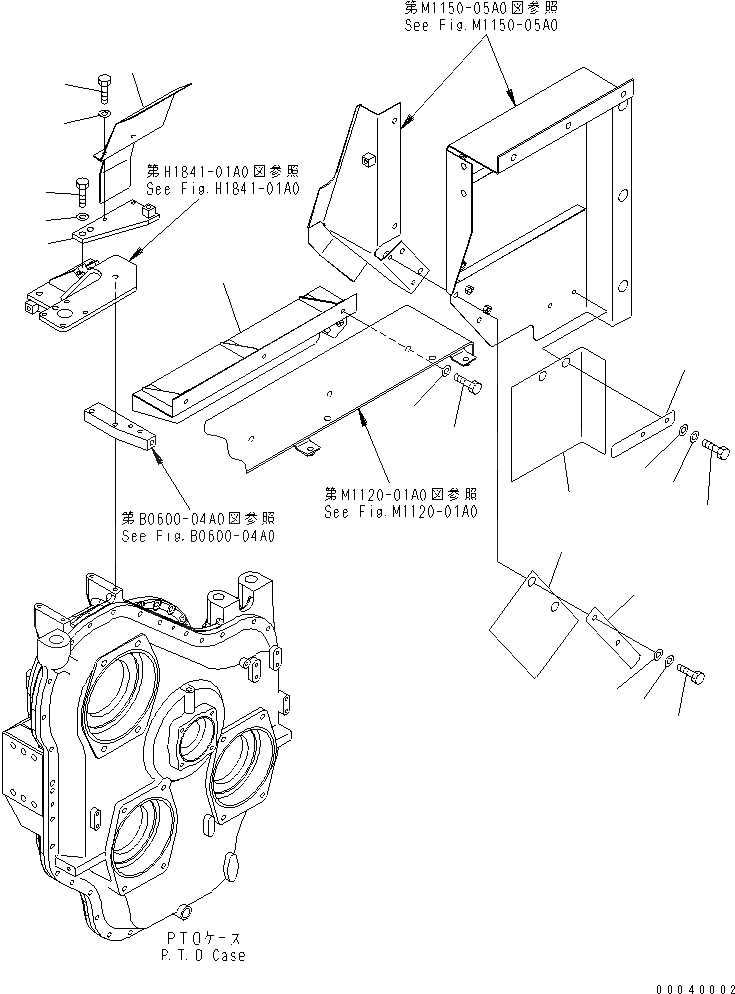 Схема запчастей Komatsu PC1250-7 - ПЕРЕГОРОДКА. (КАБИНА) (МЕХ-М ОТБОРА МОЩН-ТИ)(№7-) ЧАСТИ КОРПУСА