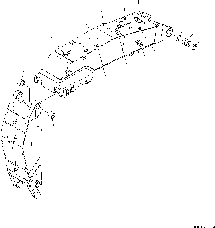 Схема запчастей Komatsu PC1250-7 - РАБОЧЕЕ ОБОРУДОВАНИЕ (СТРЕЛА) (ДЛЯ ПОГРУЗ.) РАБОЧЕЕ ОБОРУДОВАНИЕ