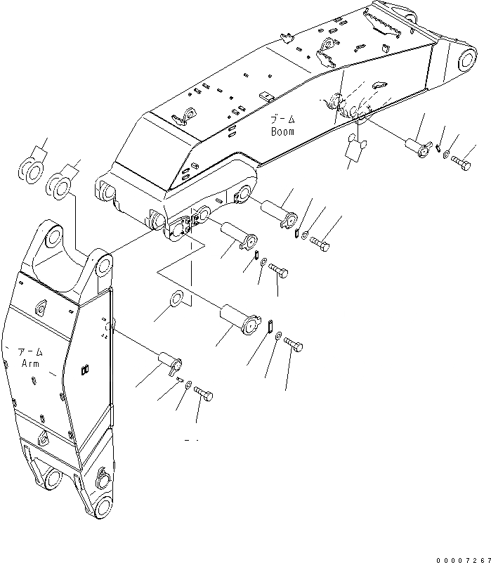 Схема запчастей Komatsu PC1250-7 - РАБОЧЕЕ ОБОРУДОВАНИЕ (ПАЛЕЦ) (ДЛЯ ПОГРУЗ.) РАБОЧЕЕ ОБОРУДОВАНИЕ