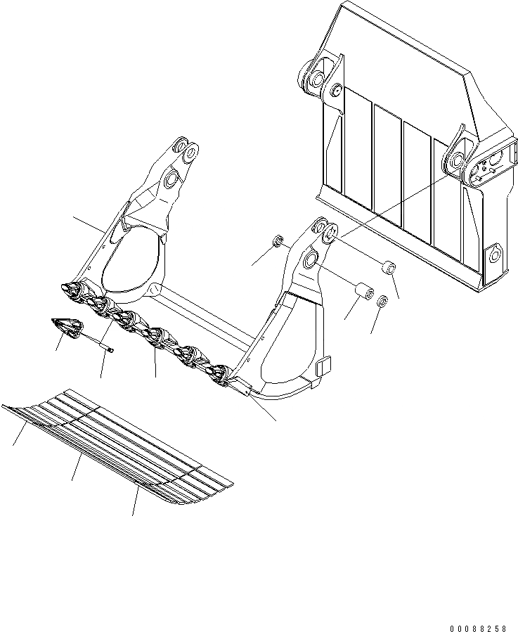 Схема запчастей Komatsu PC1250-7 - КОВШ 7.M (ПЕРЕДН. КОВШ) (ГОРИЗОНТАЛЬН. ПАЛЕЦ) (ДЛЯ НИЖН. РАЗГРУЗКА) РАБОЧЕЕ ОБОРУДОВАНИЕ