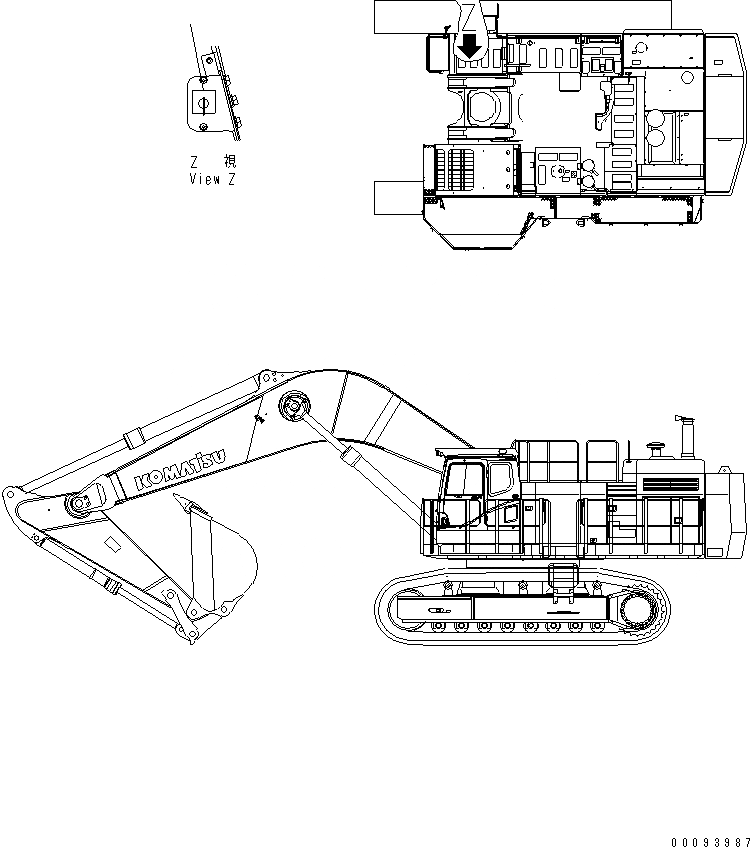 Схема запчастей Komatsu PC1250-7 - ПРЕДУПРЕЖДАЮЩ. МАРКИРОВКА (АККУМУЛЯТОР DISCONNECT ПЕРЕКЛЮЧАТЕЛЬ) (CHINA REGRATION ARRANGEMENT) МАРКИРОВКА