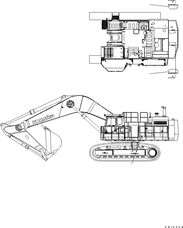 Схема запчастей Komatsu PC1250-7 - ОБСЛУЖ-Е МАРКИРОВКА (АНГЛ.)(№-) МАРКИРОВКА