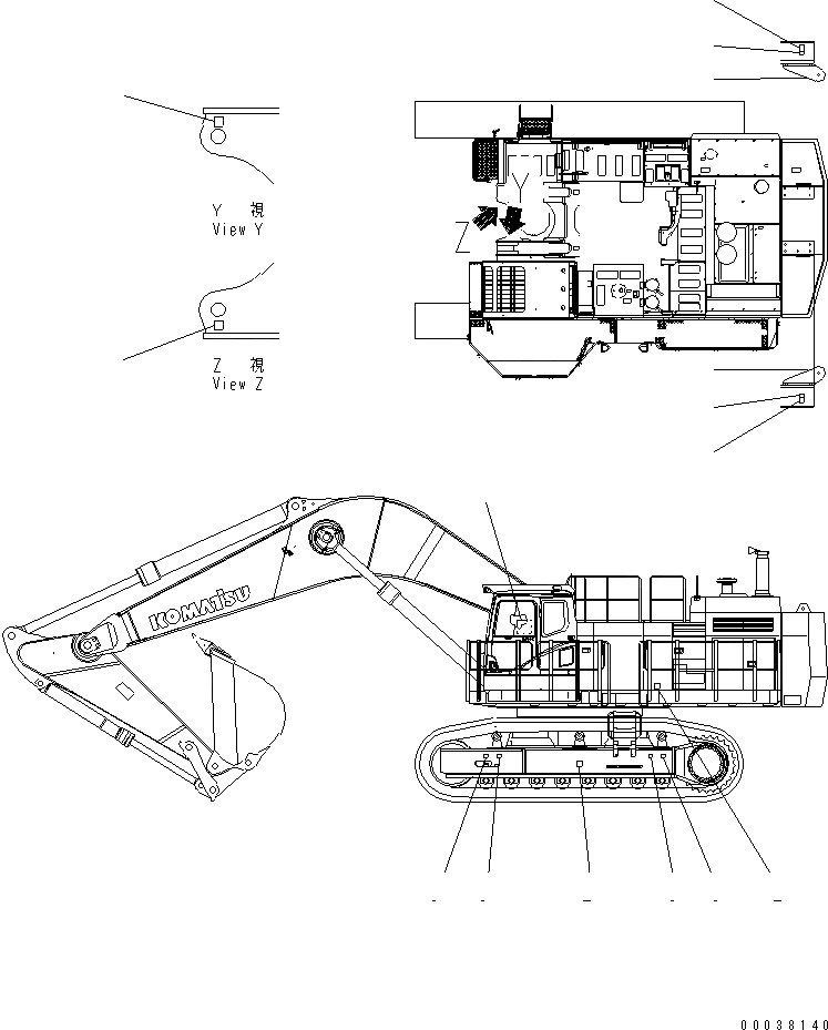 Схема запчастей Komatsu PC1250-7 - ОБСЛУЖ-Е МАРКИРОВКА (АНГЛ.)(№-) МАРКИРОВКА