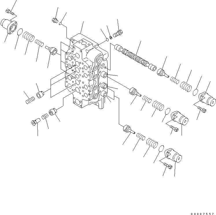 Схема запчастей Komatsu PC1250-7 - ОСНОВН. КЛАПАН (/) (4-Х СЕКЦИОНН.) (NO.)(№7-) ОСНОВН. КОМПОНЕНТЫ И РЕМКОМПЛЕКТЫ