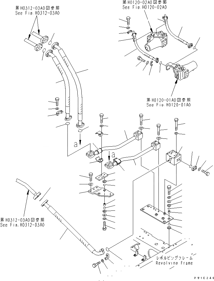 Схема запчастей Komatsu PC1250-7 - ЛИНИЯ ПОДАЧИS (ТРУБЫ И КЛАПАН BRANCH) ГИДРАВЛИКА