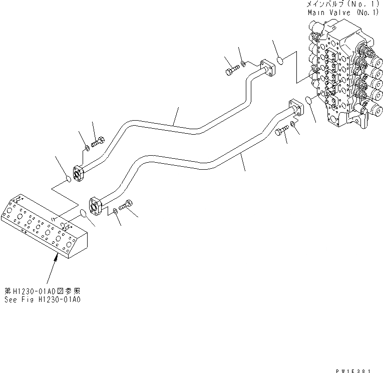 Схема запчастей Komatsu PC1250-7 - РУКОЯТЬ LINS (NO. КЛАПАН) ГИДРАВЛИКА