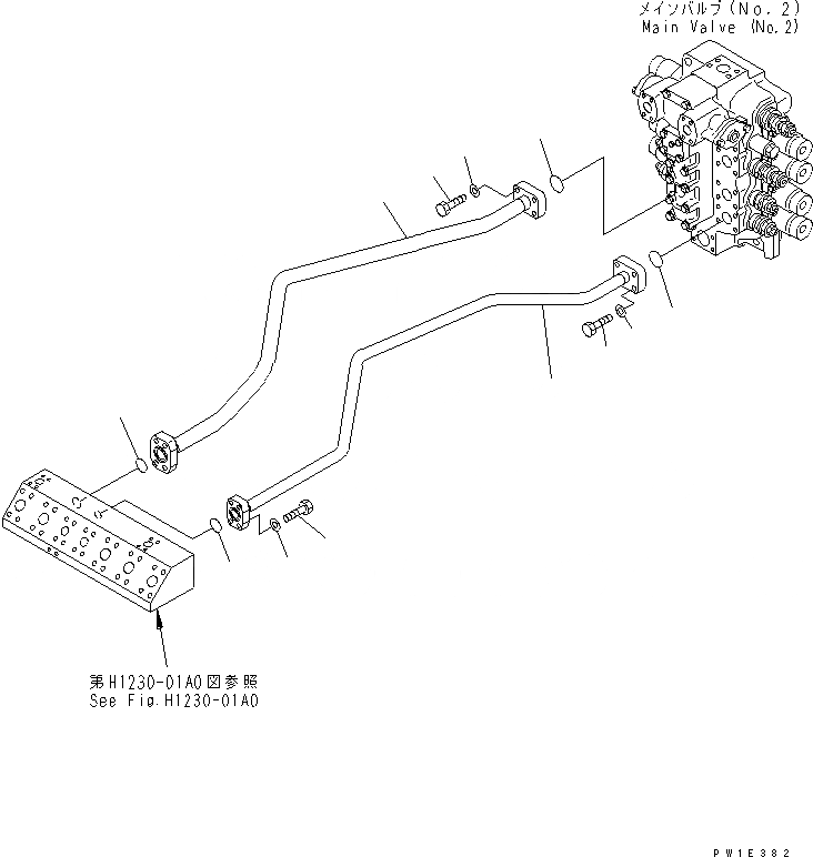 Схема запчастей Komatsu PC1250-7 - РУКОЯТЬ LINS (NO. КЛАПАН) ГИДРАВЛИКА