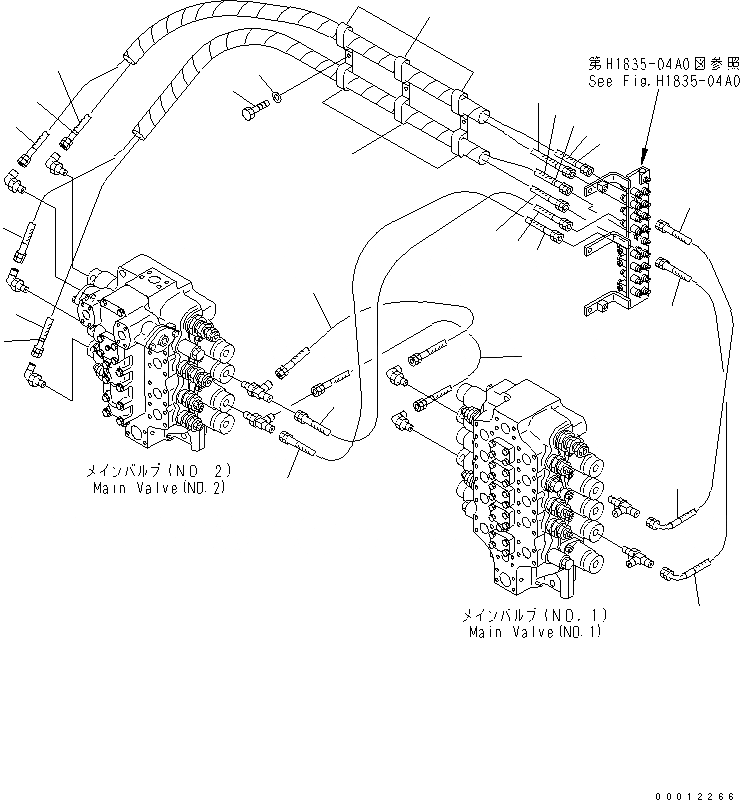 Схема запчастей Komatsu PC1250-7 - PPC СТРЕЛА И ЛИНИЯ КОВШАS ГИДРАВЛИКА