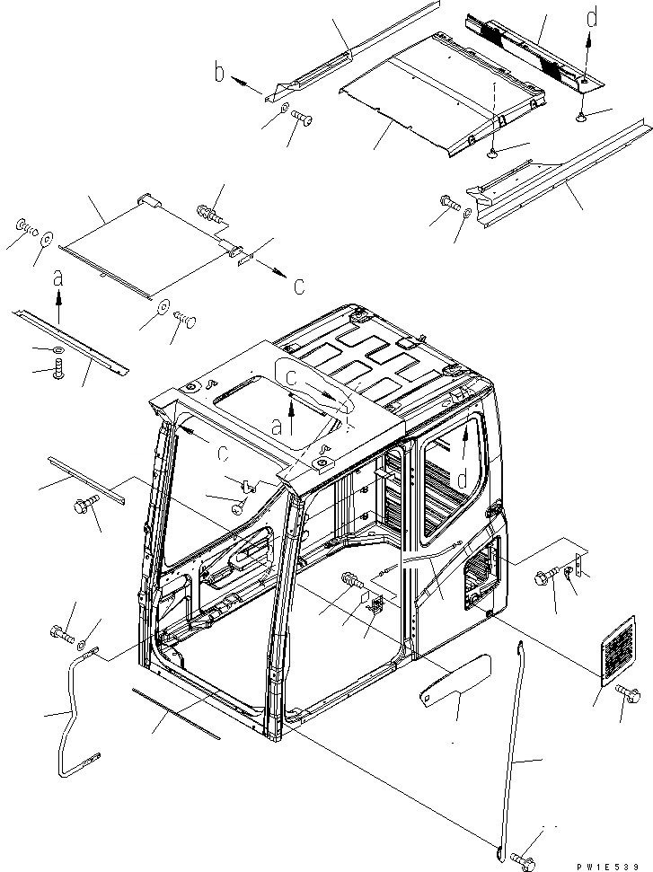 Схема запчастей Komatsu PC1250-7 - КАБИНА (АКСЕССУАРЫ) (КАРЬЕРН. СПЕЦИФ-Я) КАБИНА ОПЕРАТОРА И СИСТЕМА УПРАВЛЕНИЯ