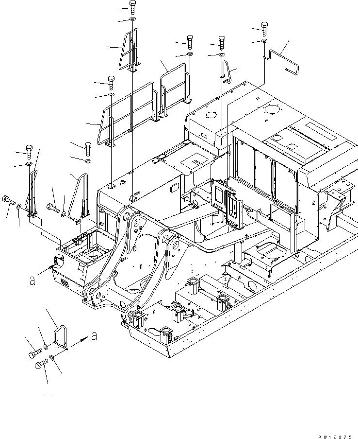 Схема запчастей Komatsu PC1250-7 - HANDRAIL ЧАСТИ КОРПУСА