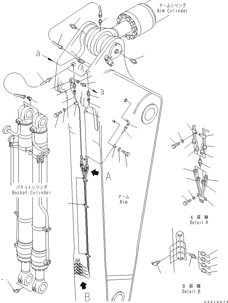 Схема запчастей Komatsu PC1250-7 - РУКОЯТЬ (.M) (СМАЗКА) (ДЛЯ ЭКСКАВАТ.) (ДЛЯ MIZUTANI)(№7-) РАБОЧЕЕ ОБОРУДОВАНИЕ