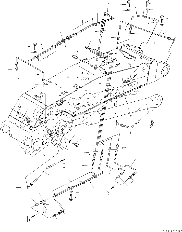 Схема запчастей Komatsu PC1250-7 - РАБОЧЕЕ ОБОРУДОВАНИЕ (СТРЕЛА СМАЗКА) (ДЛЯ ПОГРУЗ.) РАБОЧЕЕ ОБОРУДОВАНИЕ