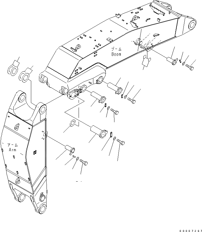 Схема запчастей Komatsu PC1250-7 - РАБОЧЕЕ ОБОРУДОВАНИЕ (ПАЛЕЦ) (ДЛЯ ПОГРУЗ.) РАБОЧЕЕ ОБОРУДОВАНИЕ