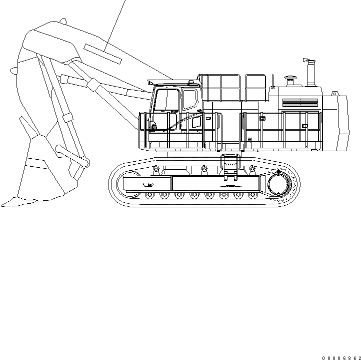 Схема запчастей Komatsu PC1250-7 - СТРЕЛА МАРКИРОВКА (ЯПОН.) (ДЛЯ ПОГРУЗ.) МАРКИРОВКА