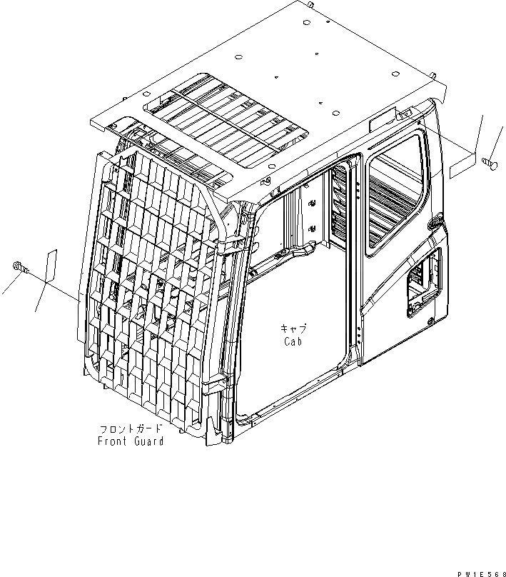 Схема запчастей Komatsu PC1250-7 - ПРЕДУПРЕЖДАЮЩ. МАРКИРОВКА (ДЛЯ ЗАЩИТЫ LV2) (ПЕРЕДН. ПОЛН. ЗАЩИТА И ВЕРХНЯЯ ЗАЩИТА) (АНГЛ.) МАРКИРОВКА